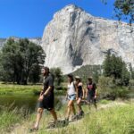 Walking through Yosemite Valley