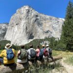 Walking through Yosemite Valley